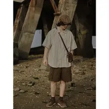 半袖シャツ メンズ ストライプ ヴィンテージ ストリート 夏