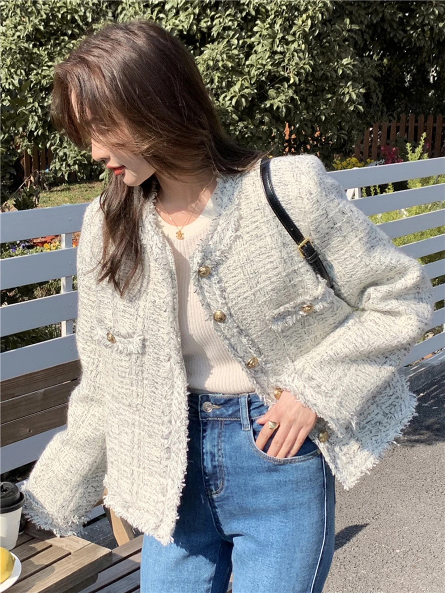 春季用 レディース ジャケット【フレンチスタイル・ゆったりシルエット・ショート丈】（セットアップ対応）
