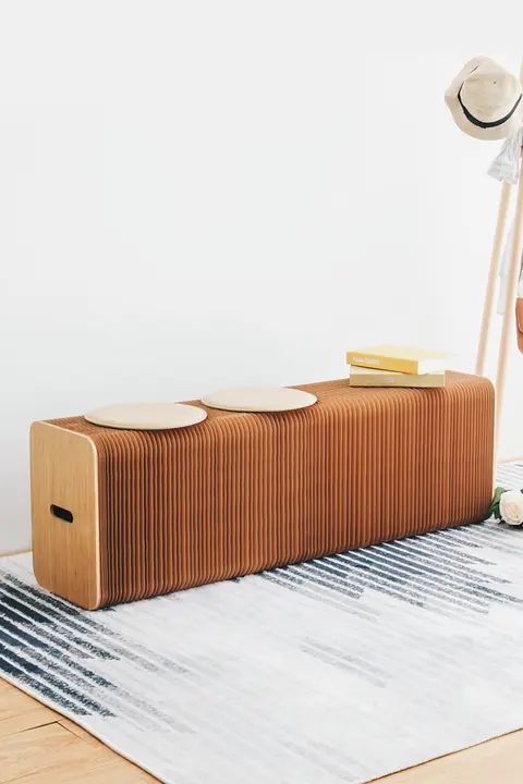 フジテレビ公式推奨  十八紙アコーディオンベンチ 折りたたみ式スツール【伸縮可能・多機能・家庭用】めざましテレビ