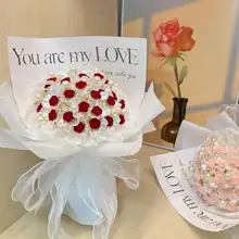 手作りDIYバラの花束材料キット【に枯れないフェイクフラワー・ギフトに最適】