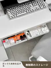 デスク下スペース活用！壁掛け式文具収納ボックス【オフィス用・引き出し付き】