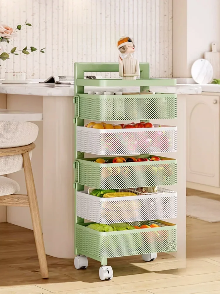 キッチン用多段式野菜収納ラック：35cm幅の立体収納でキッチンをスッキリ整理