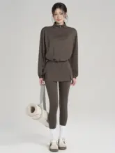暖かさを兼ね備えたヨガスカートパンツ【レディース・フィットネス・防寒・秋冬用】（セットアップ対応）