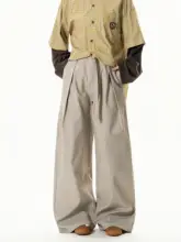 ワイドパンツ レディース アメカジ ヴィンテージ ドレープ感 着痩せ 着回し ルーズ ロング丈 おしゃれ