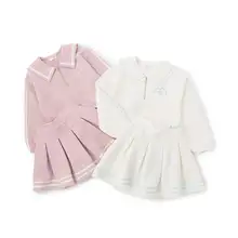 可愛いデザインの女の子用長袖ワンピース【海軍風・学院スタイル】