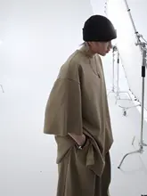 超大Tシャツ【両面コットン・オーバーサイズ】とワイドレッグパンツ（セットアップ対応）