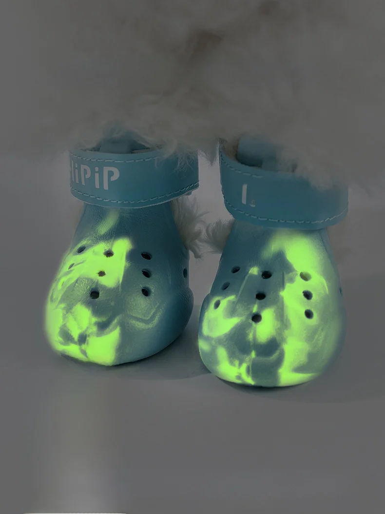 hipidog 夜光デザインの通気性ペットシューズ：子供と暮らす小型犬の安全な外出を支える