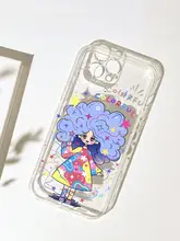 個性派ドゥードルヘアガール スマートフォンケース【iPhone対応・透明シリコン・耐衝撃】