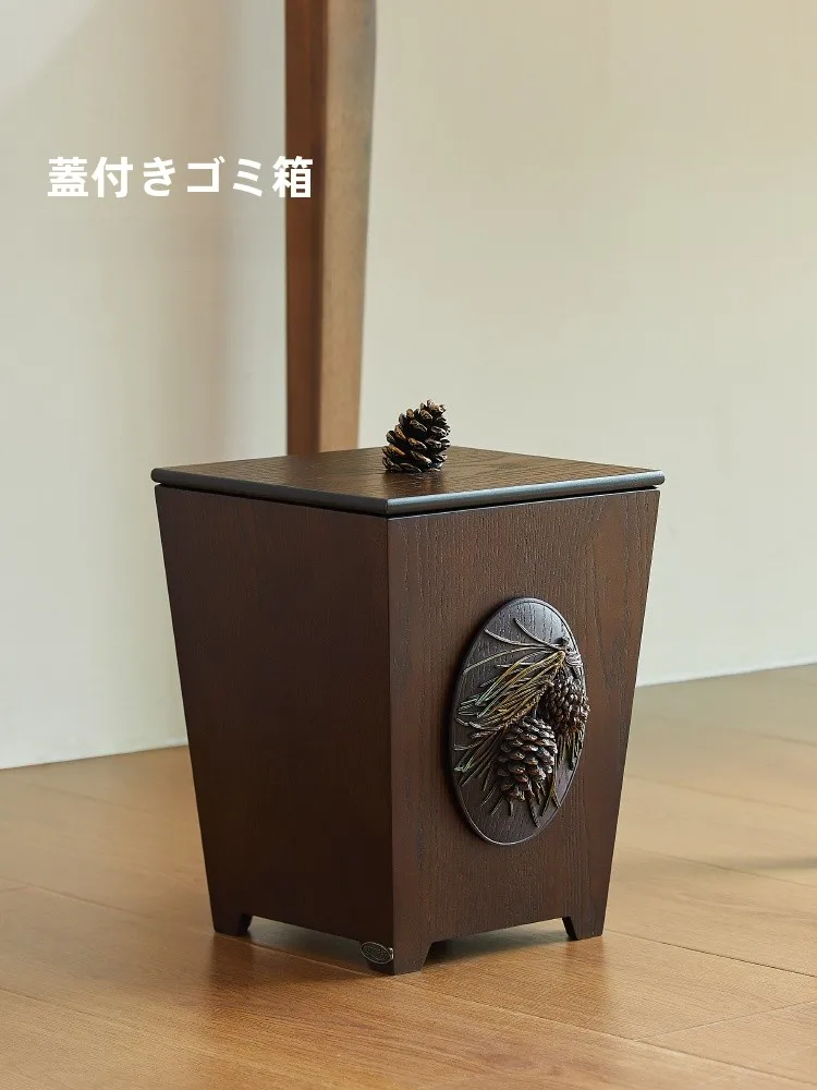 レトロデザイン木製ゴミ箱：ふた付き長筒形6Lのキッチン・リビング対応実用性解析