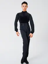ラテンダンス トレーニングシャツ【クルーネック・ベルスリーブ・ベルベット生地・長袖】