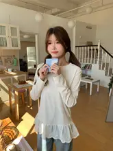 レース切替デザインのラウンドネックトップス【女性用・インナー・オールマイティ】