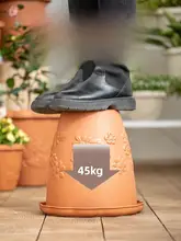 プラスチック製 花鉢【深型・円形・多肉植物用・トレイ付き】