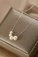 シンプルな天然真珠ペンダントネックレス【S925シルバー・デコルテチェーン・女性用】