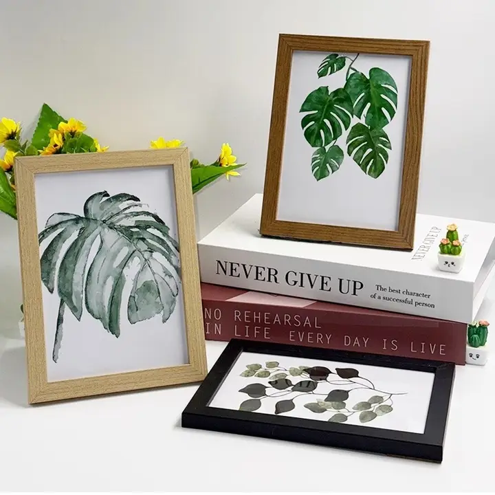 シンプルなDIY木製写真フレーム【台座付き・フォトウォール用・オリジナルデザイン】