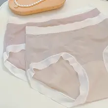 夏用 中腰 半透明の薄手ノンアイスシルクインナー【通気性・ブラジルカット】
