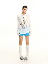 長袖Tシャツ レディース リヨセル 手描きポニー 薄手 ルーズ 夏 UVカットトップス 紫外線対策「BIGGOLD」