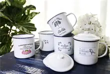 レトロ風 陶器マグカップ【大口径・オフィス用・ティー＆コーヒーに最適】