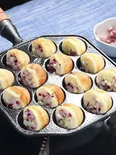 家庭用 たこ焼き器・うずらの卵焼き型【無塗装・蓋付き・丸型プレート】