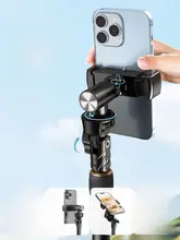 三脚 スマホスタンド 自撮り棒 LEDライト付き 床置き 写真撮影 動画撮影 ポータブル 多機能 カメラ対応