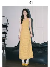 Forever 21 ドーパミンイエローチェック Vネック ドレス