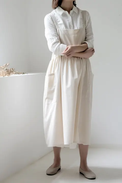 インスピレーションを受けたデザインの綿製エプロン【家用・ネイルアーティスト・フラワーデザイン】