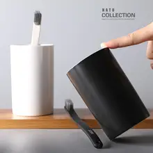 カップル用陶器製洗面カップセット【シンプルデザイン・マウスウォッシュカップ・歯ブラシホルダー】
