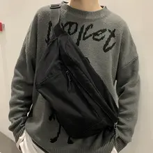 大容量 メンズ シンプル 無地 ショルダーバッグ【学生用・ストリートスタイル・スポーツ・ウエストバッグ】