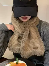 厚手の保温ニットスカーフ【女性用・冬季・防寒・風を防ぐ】