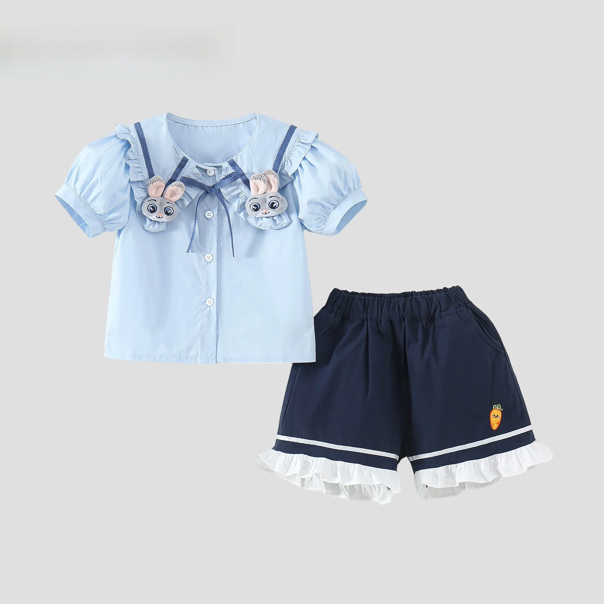 気温20度の日、子供に何を着せるべきか？夏の気温にぴったりな「ウサギデザインのショートパンツとTシャツセット」がベストな理由