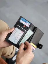 古代製の第一層牛革織りマルチカードスロットカードホルダー