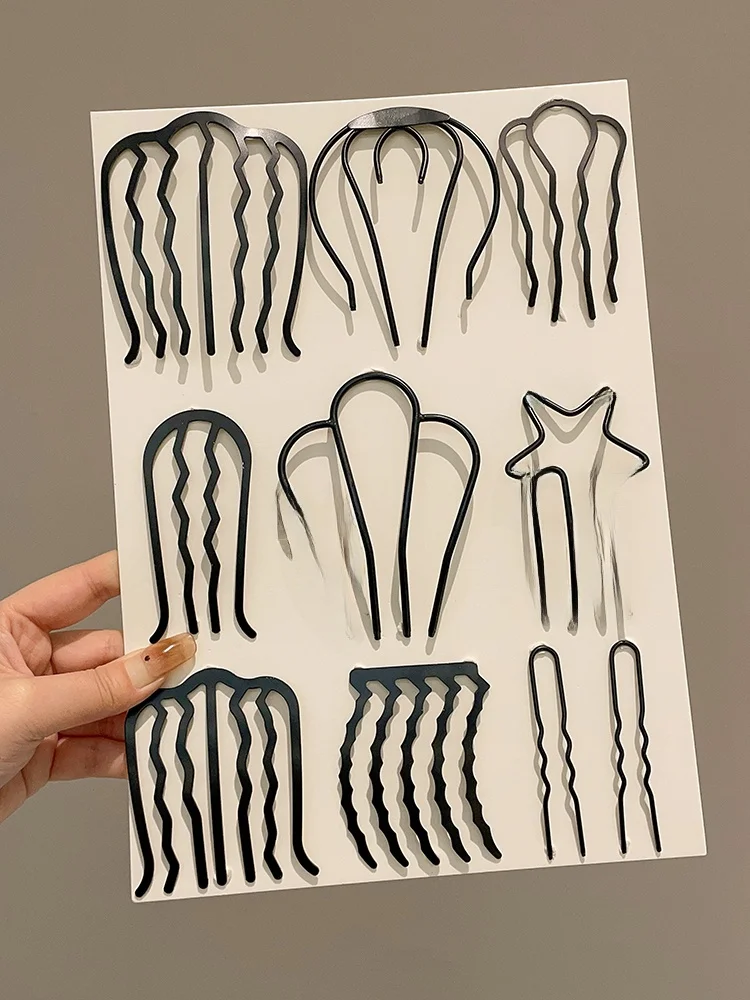 U字型ヘアピン：こなれポニーテールやワンサイドヘアに最適なシンプルモダンスタイル用