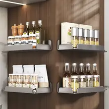 穴あけ不要！回転式壁掛け収納ラック【多機能・調味料用・コーナー収納】
