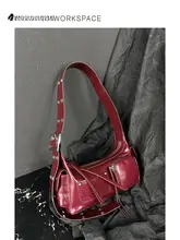 レトロデザインの牛革製ワンショルダーバッグ【大容量・横型・肩掛け可】