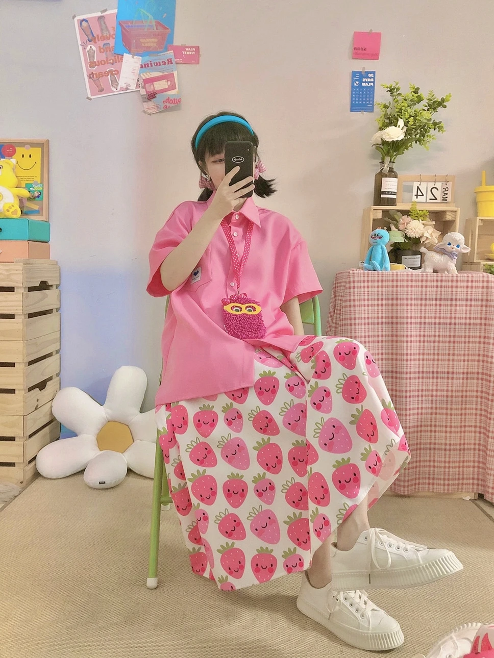 夏向けのかわいいピンクバルーンシフォンスカート：きれいめカジュアルとぽっちゃりコーデに最適なA字型半身裙
