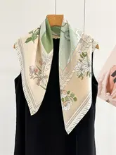 春風の花束 清新なシルクダブルクレープスカーフ【シルク・フェイススカーフ】