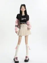 高ウエストコーデュロイAラインプリーツスカート【レトロデザイン・女性用】