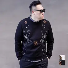 刺繍トンボデザインのプルオーバー長袖パーカー【大きいサイズ・男性用】