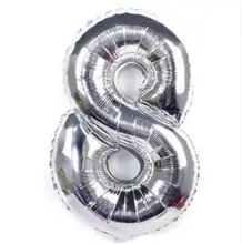 大号数字バルーン【アルミ製・金銀白色・子供誕生日・飾り用】