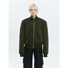 MICHINNYON 秋冬用 スタイルシンプルなパッド付きジャケット【ヴィンテージ・ジッパーデザイン・カジュアル】
