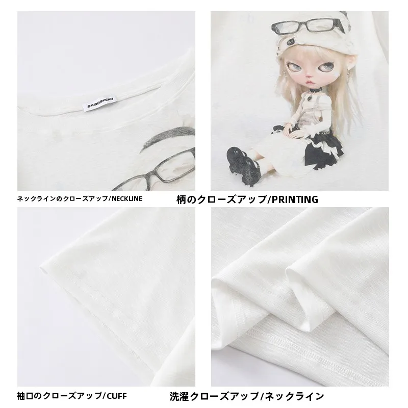 アイドルtシャツのデザインと実用性：Y2KスタイルドールプリントTシャツの特徴と選び方