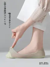 シンプルなメッシュデザインの女性用薄手船型ソックス【シリコン滑り止め付き・夏のおしゃれに最適】