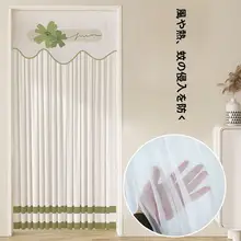 防蚊効果あり！レース生地の夏用カーテン【穴あけ不要・寝室用・エアコンブロック】