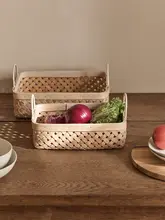 収納かご 手編み 天然素材 テーブル フルーツ 野菜 パン お菓子 ピクニック