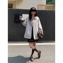 ベルト付き カラーブロック トレンチコート【秋冬用・ワイドシルエット・ミディ丈・カジュアル】