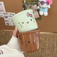 かわいい猫デザインの陶器ラテマグカップ【シンプル・家庭用】