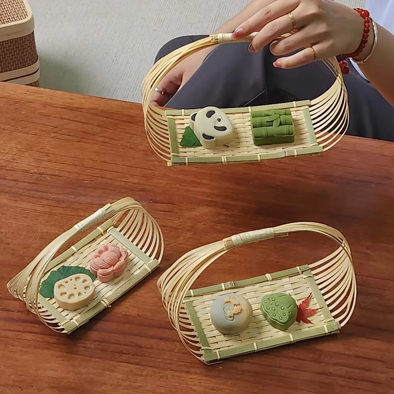 新中式バンブーバスケット：お正月に手作りで伝統を守る竹編み手かごの実用性とデザイン