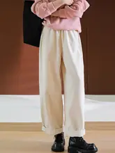 天竺コットン製 無地ウエストゴムゆったりワイドパンツ【グレー・スタイル】