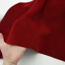 深いヴィンテージレッドのシルクカシミヤ混ウール生地【コート・漢服用・片面起毛】