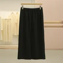 ハイウエストの膝下スカート【Aライン・ドレープデ  ザイン・女性用】
