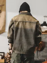 サイバーパンク風 メンズデニムジャケット【春秋用・ウォッシュ加工・機能性カジュアル】